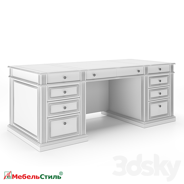 OM Dante Executive Desk 3DS Max Model - thumbnail 3