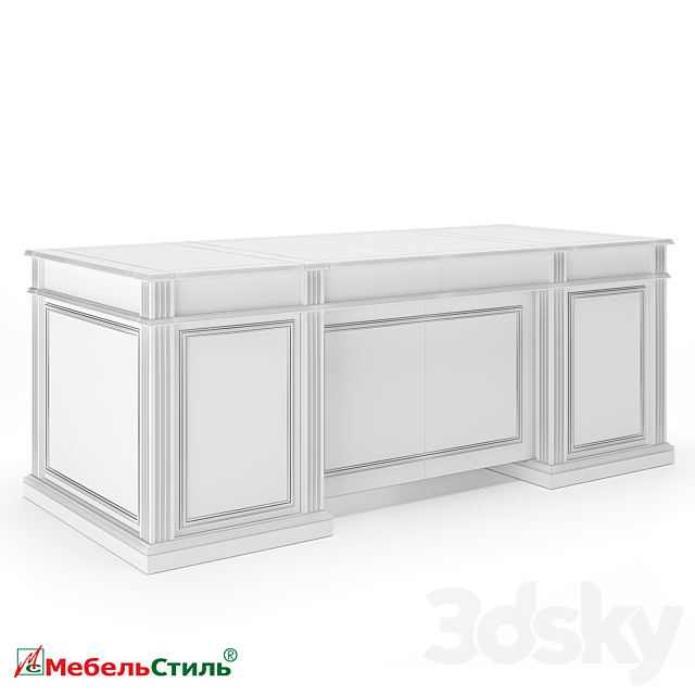 OM Dante Executive Desk 3DS Max Model - thumbnail 4