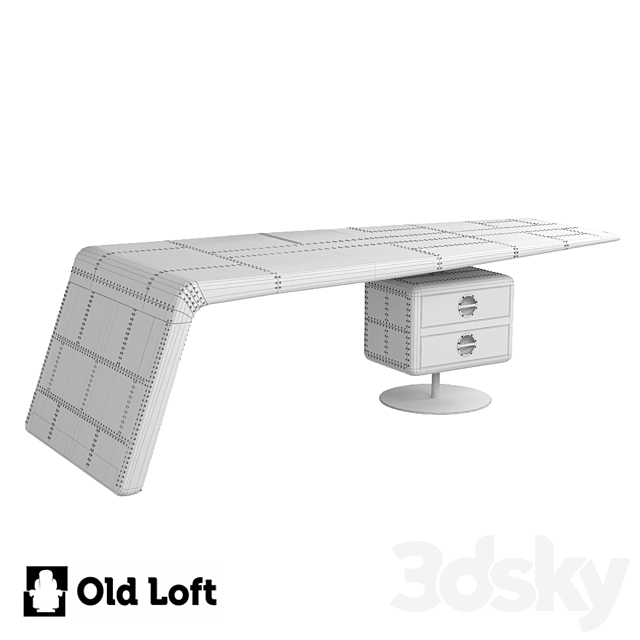 OM Desk Wing with Stand in loft 3DS Max Model - thumbnail 2