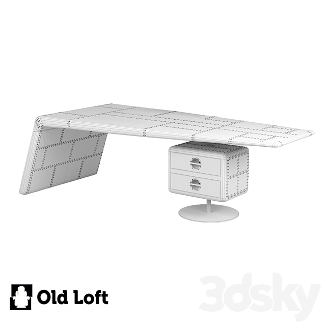 OM Desk Wing with Stand in loft 3DS Max Model - thumbnail 4