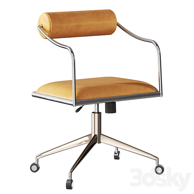 Orsen Saddle Leather Office Chair by Cb2 3DS Max Model - thumbnail 1