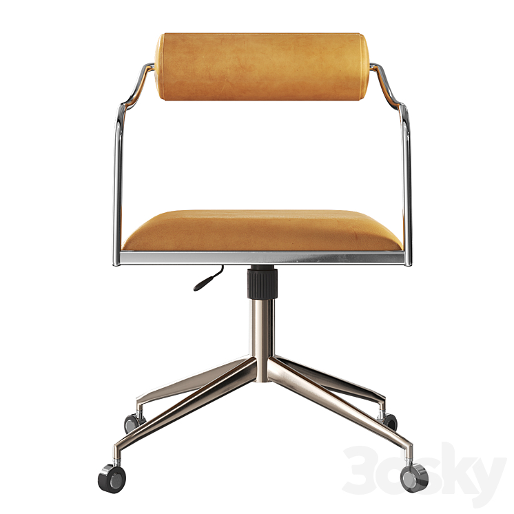 Orsen Saddle Leather Office Chair by Cb2 3DS Max Model - thumbnail 2