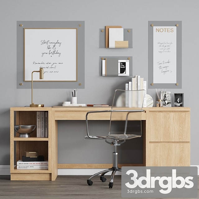 Paciffic Pottery Barn Office Workplace 3dsmax Download - thumbnail 1