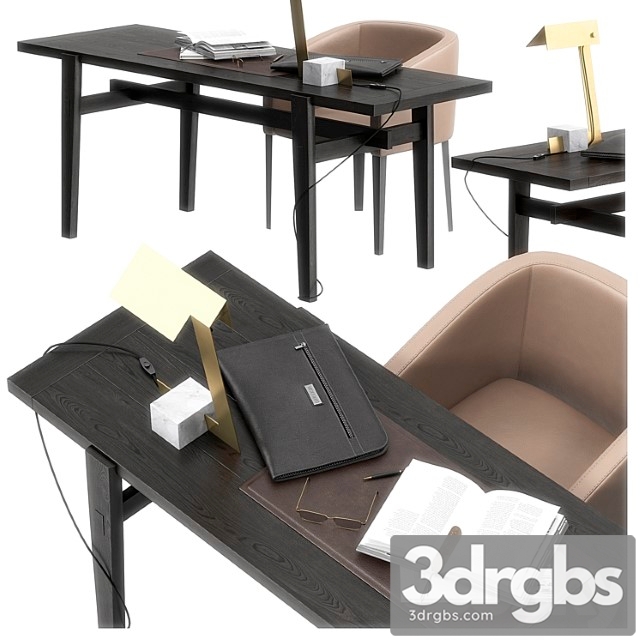 Poliform Home Hotel Desk Set 3dsmax Download - thumbnail 1