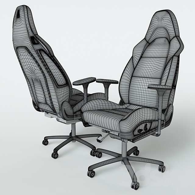 Porsche Office Chair 3ds Max - thumbnail 3