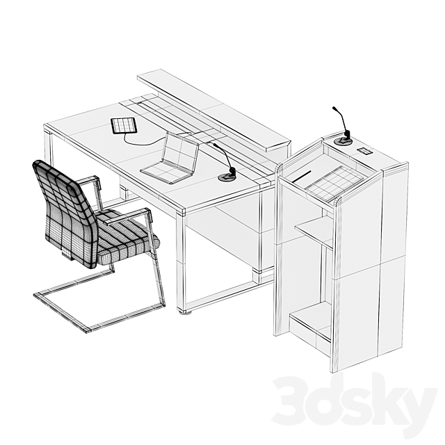 Presidium table and tribune LAS I-MEET 3DS Max Model - thumbnail 2