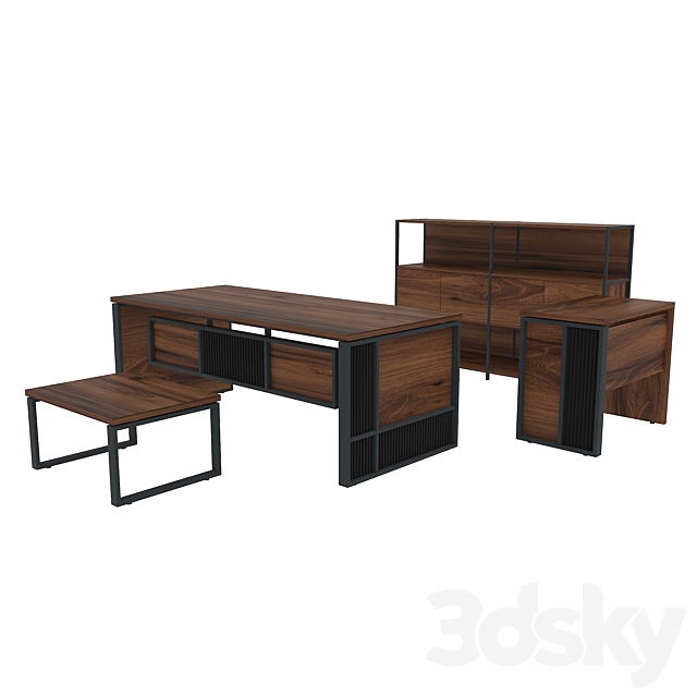 PRETO Executive Table 3DS Max Model - thumbnail 2