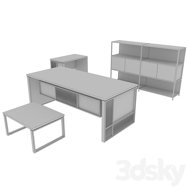 PRETO Executive Table 3DS Max Model - thumbnail 5