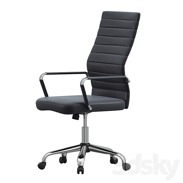 Primero Office Chair Black 3DS Max Model - thumbnail 2