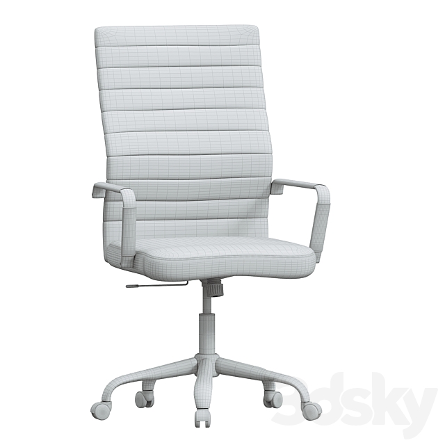 Primero Office Chair Black 3DS Max Model - thumbnail 3