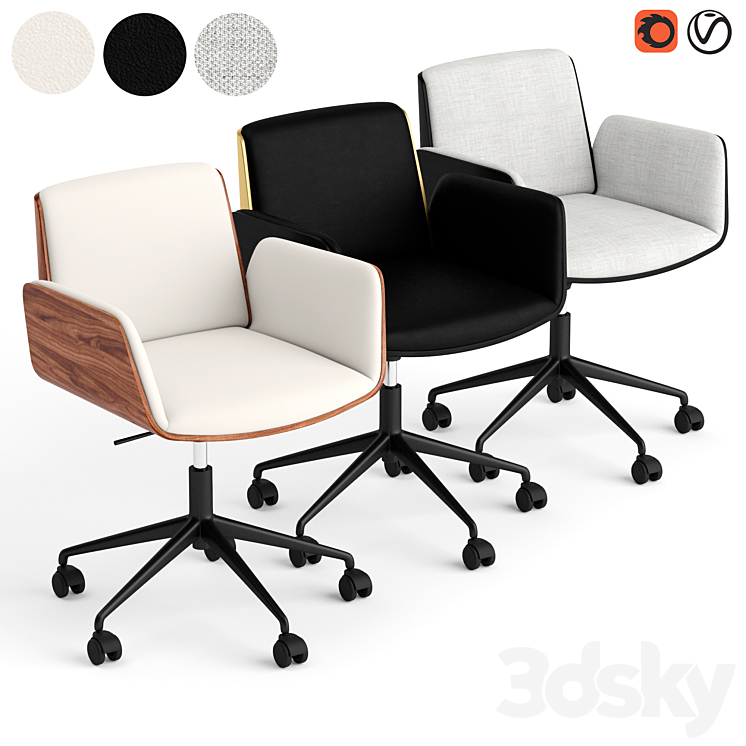 Punt Hug office chair 3DS Max - thumbnail 1