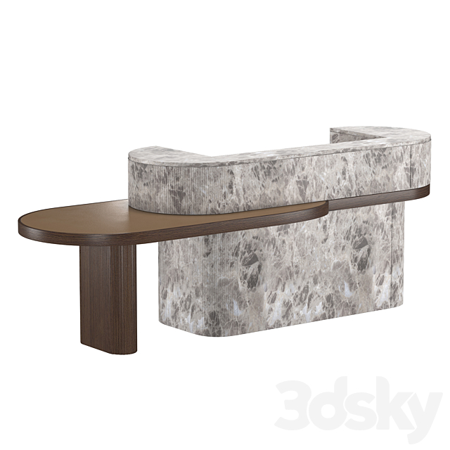 Reception desk 006 3dsMax Model - thumbnail 2