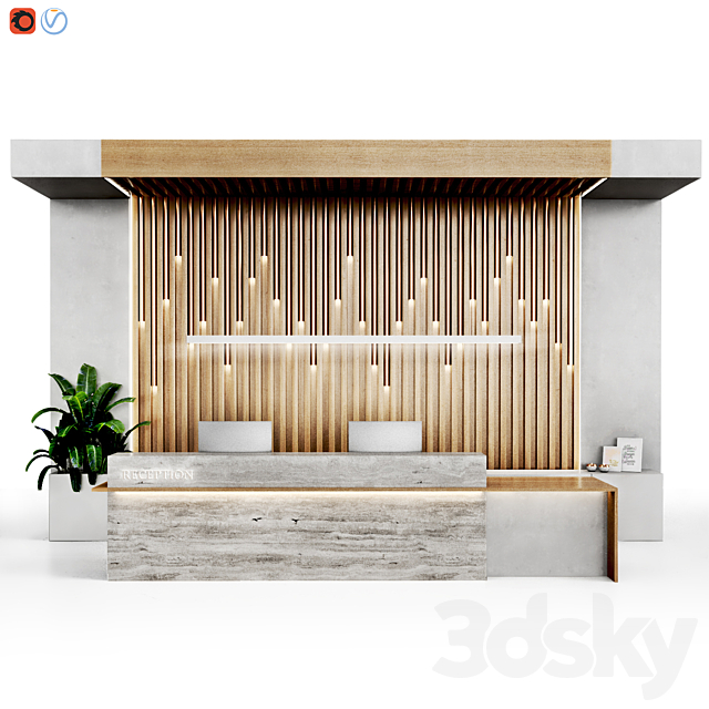 Reception Desk 3ds Max - thumbnail 3