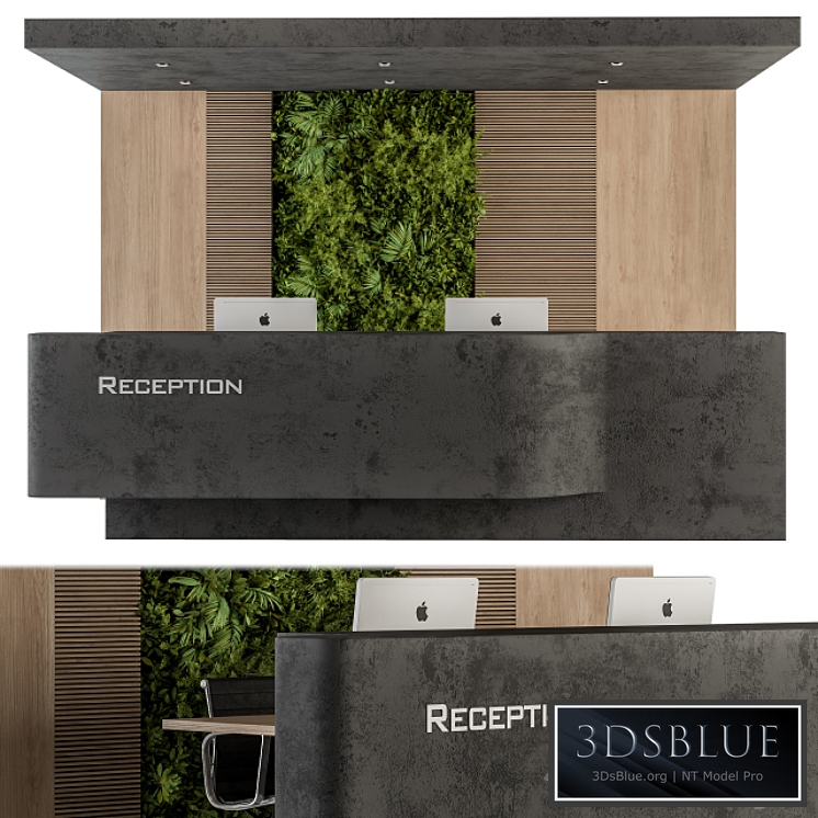 Reception Desk and Wall Decoration – Set 07 3DS Max - thumbnail 3