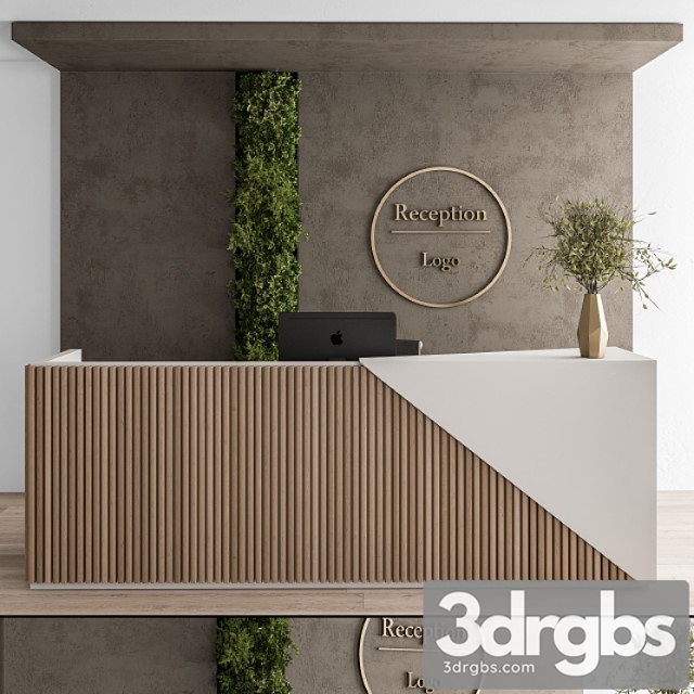 Reception desk and wall decoration – set 08 - thumbnail 1