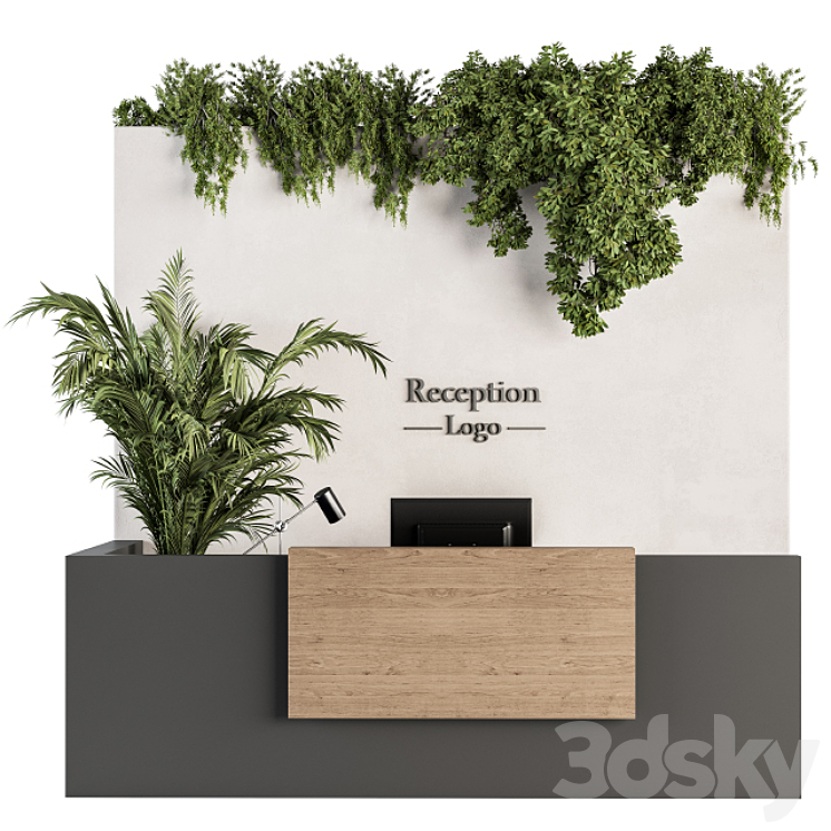 Reception Desk and Wall Decoration – Set 09 3DS Max - thumbnail 2