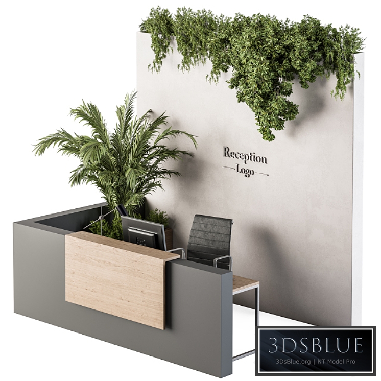 Reception Desk and Wall Decoration – Set 09 3DS Max - thumbnail 3