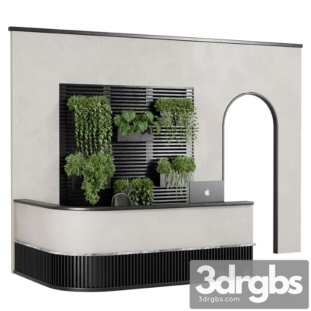 Reception Desk And Wall Plant Office Furniture 10 3dsmax Download - thumbnail 1