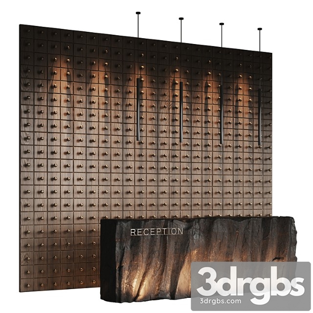 Reception Desk Natural Rock 2 3dsmax Download - thumbnail 1