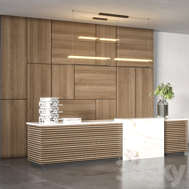 Reception Desk No12 3ds Max - thumbnail 2