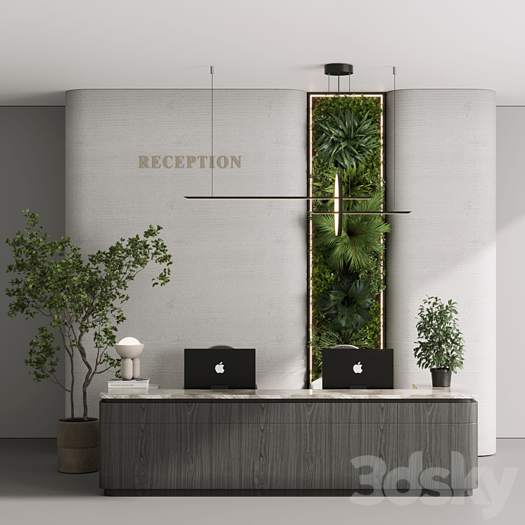 Reception desk – office furniture 06 3DS Max - thumbnail 2