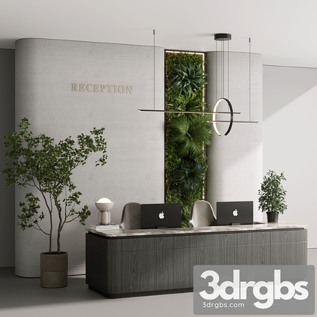 Reception Desk Office Furniture 06 3dsmax Download - thumbnail 1