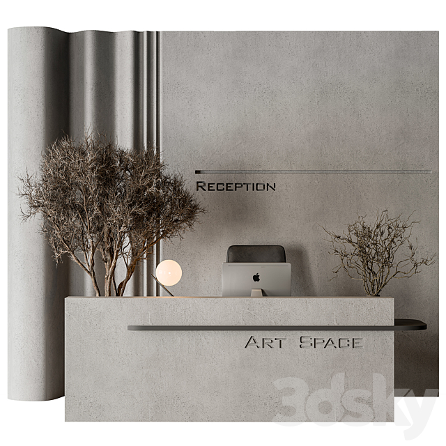 Reception Desk – Office Set 579 3ds Max - thumbnail 1