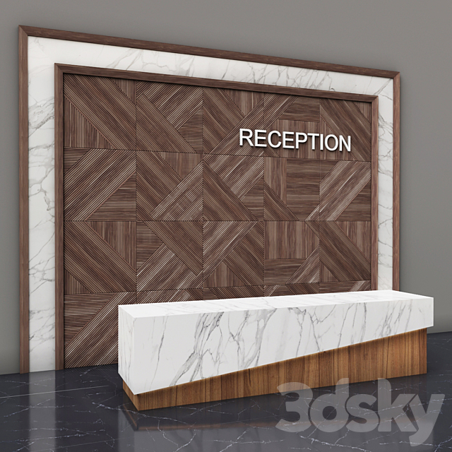 Reception + Wall Panel 3DS Max Model - thumbnail 2