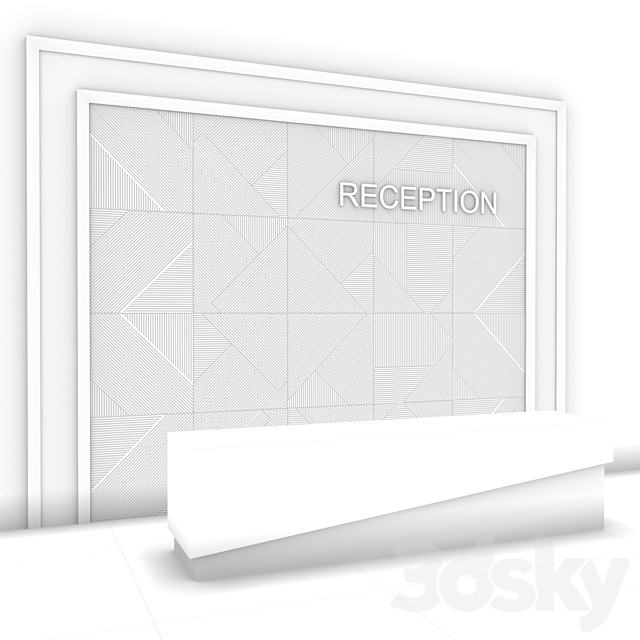 Reception + Wall Panel 3DS Max Model - thumbnail 3