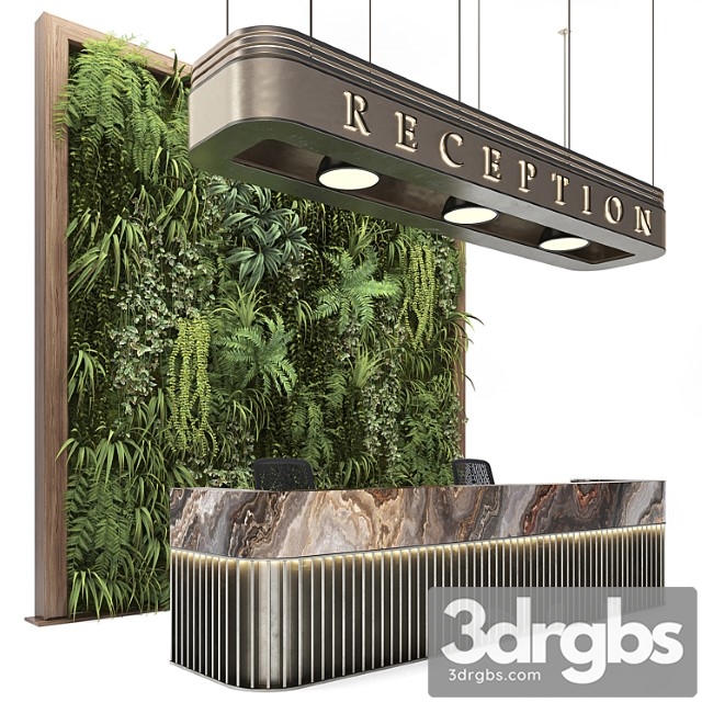 Reception with wall plants 2 3dsmax Download - thumbnail 1