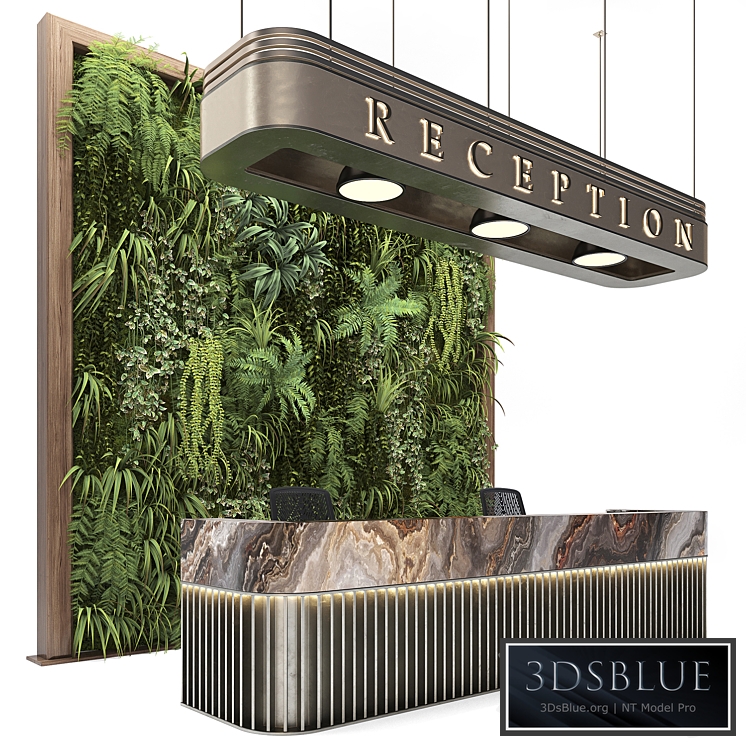 Reception with wall plants 3DS Max - thumbnail 3