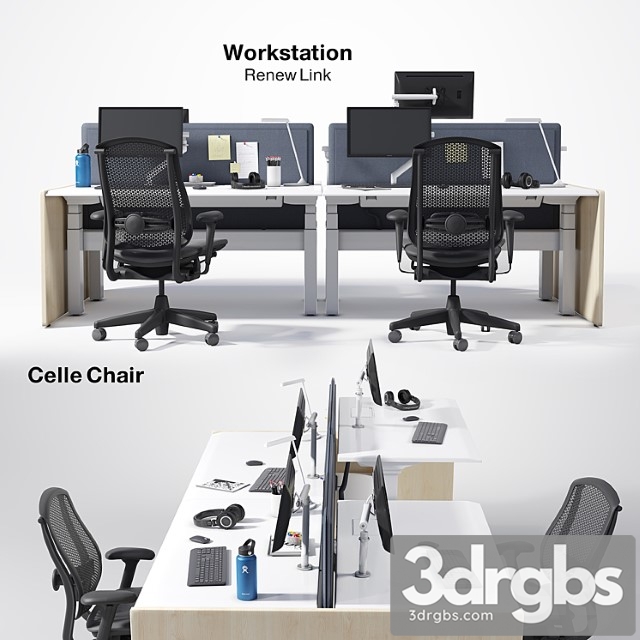 Renew link workstation & celle chair 2 3dsmax Download - thumbnail 1