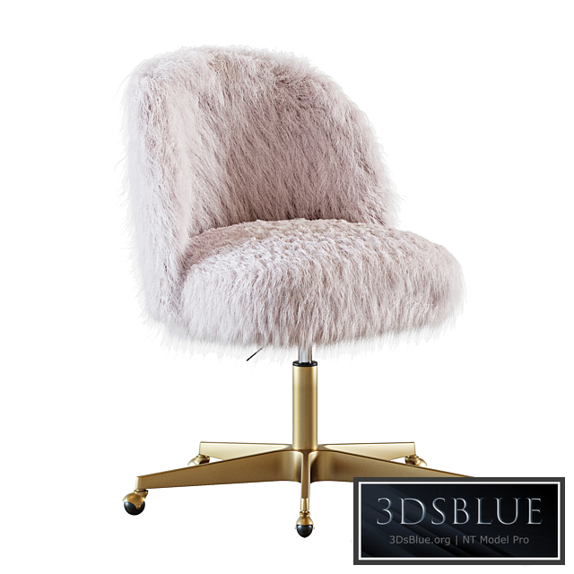 RH ALESSA KASHMIR FAUX FUR DESK CHAIR 3DS Max - thumbnail 3