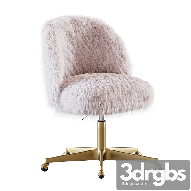 Rh alessa kashmir faux fur desk chair - thumbnail 1