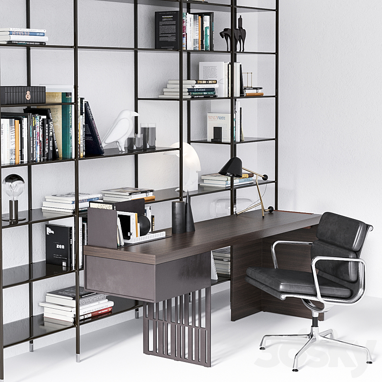 Rimadesio Molteni & C Vitra Workplace set 3DS Max - thumbnail 2