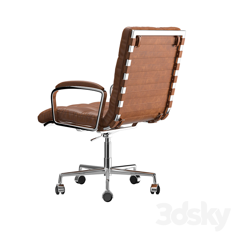 rossi leather desk chair 3DS Max - thumbnail 2