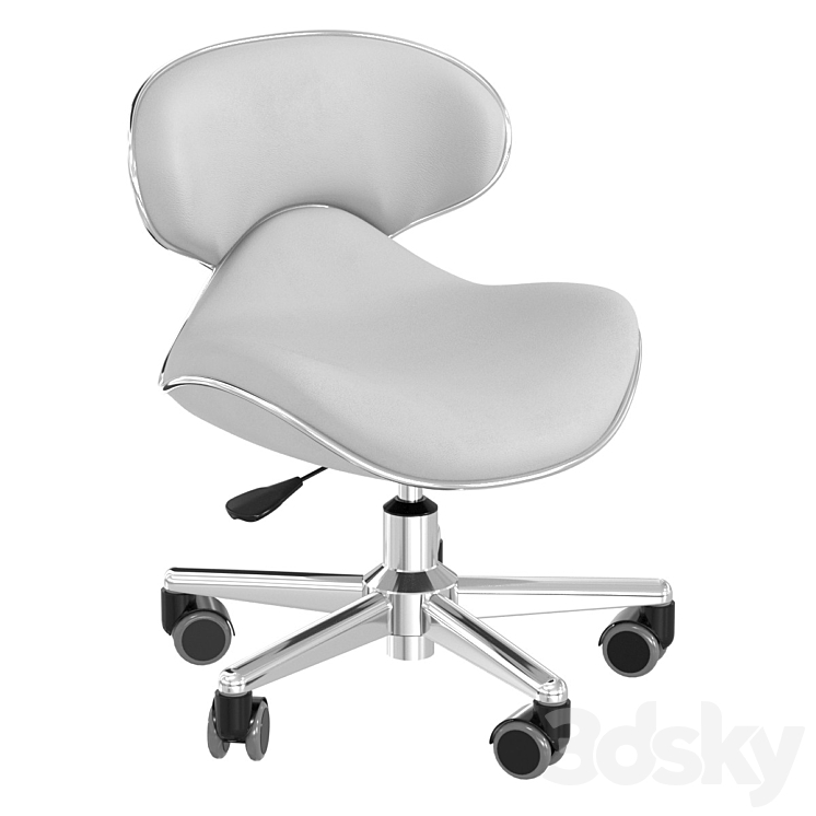 Salon Smart Ergonomic Pedicure Stool Gray 3DS Max - thumbnail 1