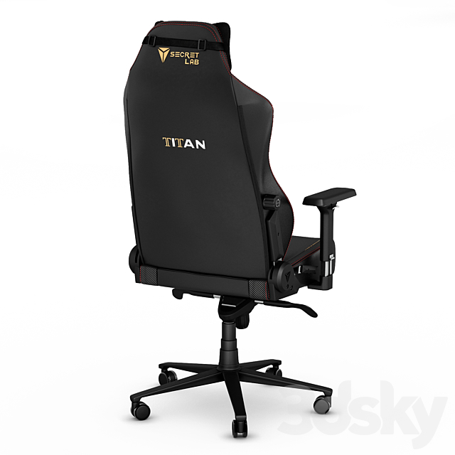 Secretlab TITAN 2020 gaming office chair 3DS Max Model - thumbnail 2