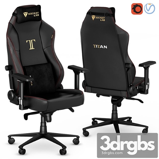 Secretlab Titan 2020 Gaming Office Chair 3dsmax Download - thumbnail 1