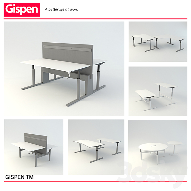 Series of Office tables of GISPEN TM 3ds Max - thumbnail 1