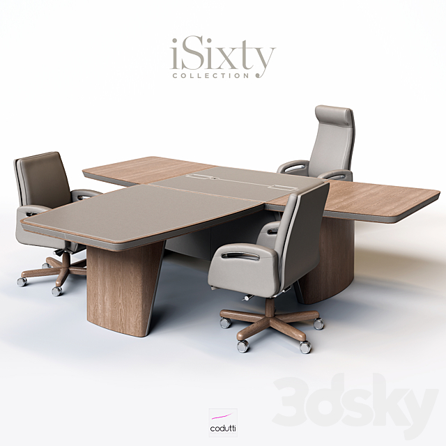 Set of office furniture Codutti _ iSixty 3DS Max Model - thumbnail 2