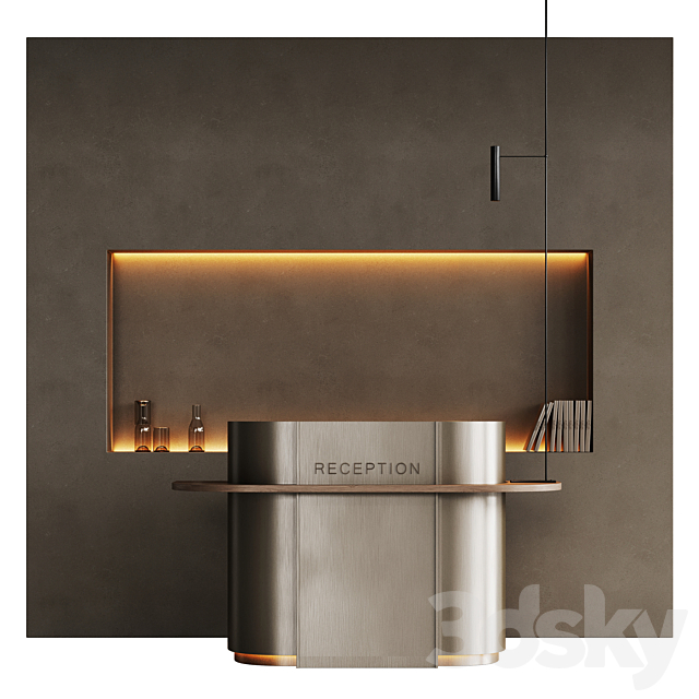 Small minimalistic reception desk in metal 2 3ds Max - thumbnail 1