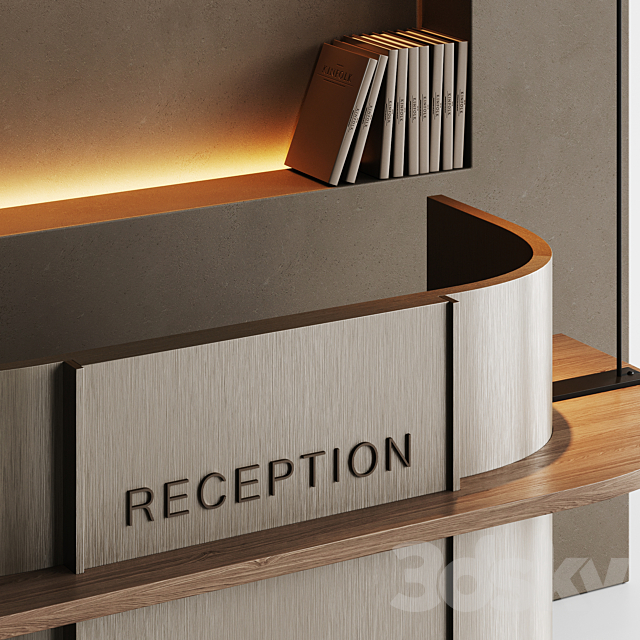 Small minimalistic reception desk in metal 2 3ds Max - thumbnail 3