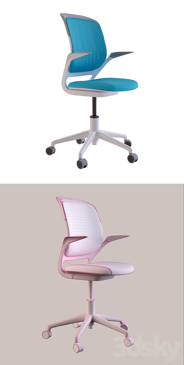 SteelCase Cobi Office Chair 3ds Max - thumbnail 2