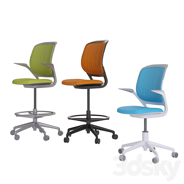 SteelCase Cobi Office Chair 3ds Max - thumbnail 3