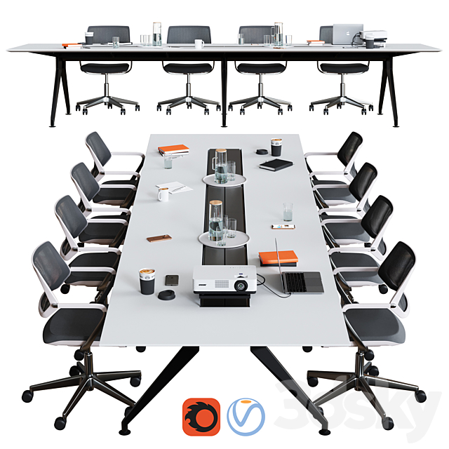 Steelcase – Conference Table 4.8 3DSMax File - thumbnail 1