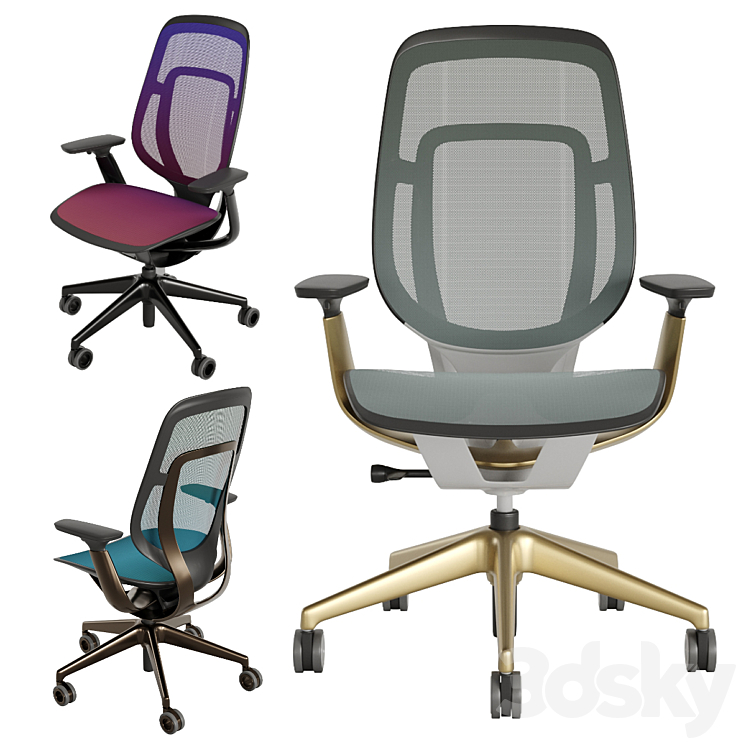 Steelcase Karman Office Chair 3DS Max Model - thumbnail 2