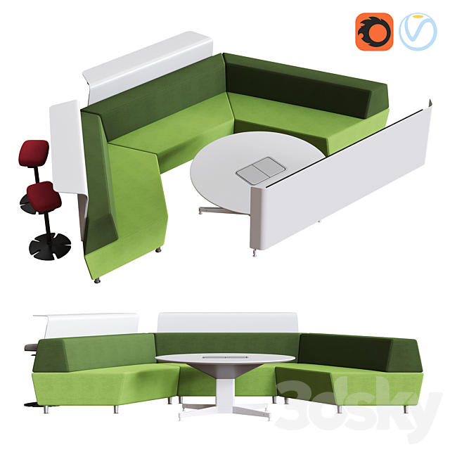 Steelcase – Media: Scape Theater 3DS Max Model - thumbnail 2