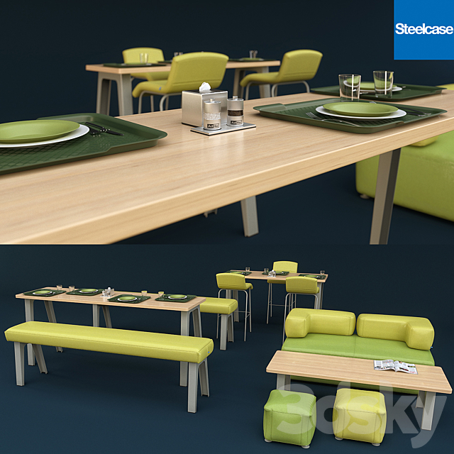 Steelcase office furniture dining room 3DSMax File - thumbnail 1
