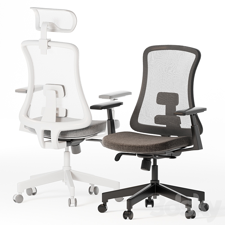 Stellar Office Chairs 3DS Max Model - thumbnail 2